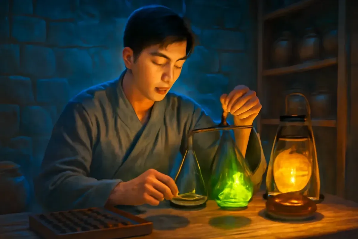 Bàn tính gỗ mít ở kho linh thạch
