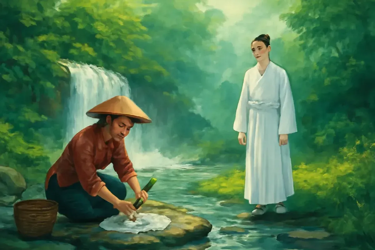 Bến giặt thác Bạc và chiếc áo không có mùi người