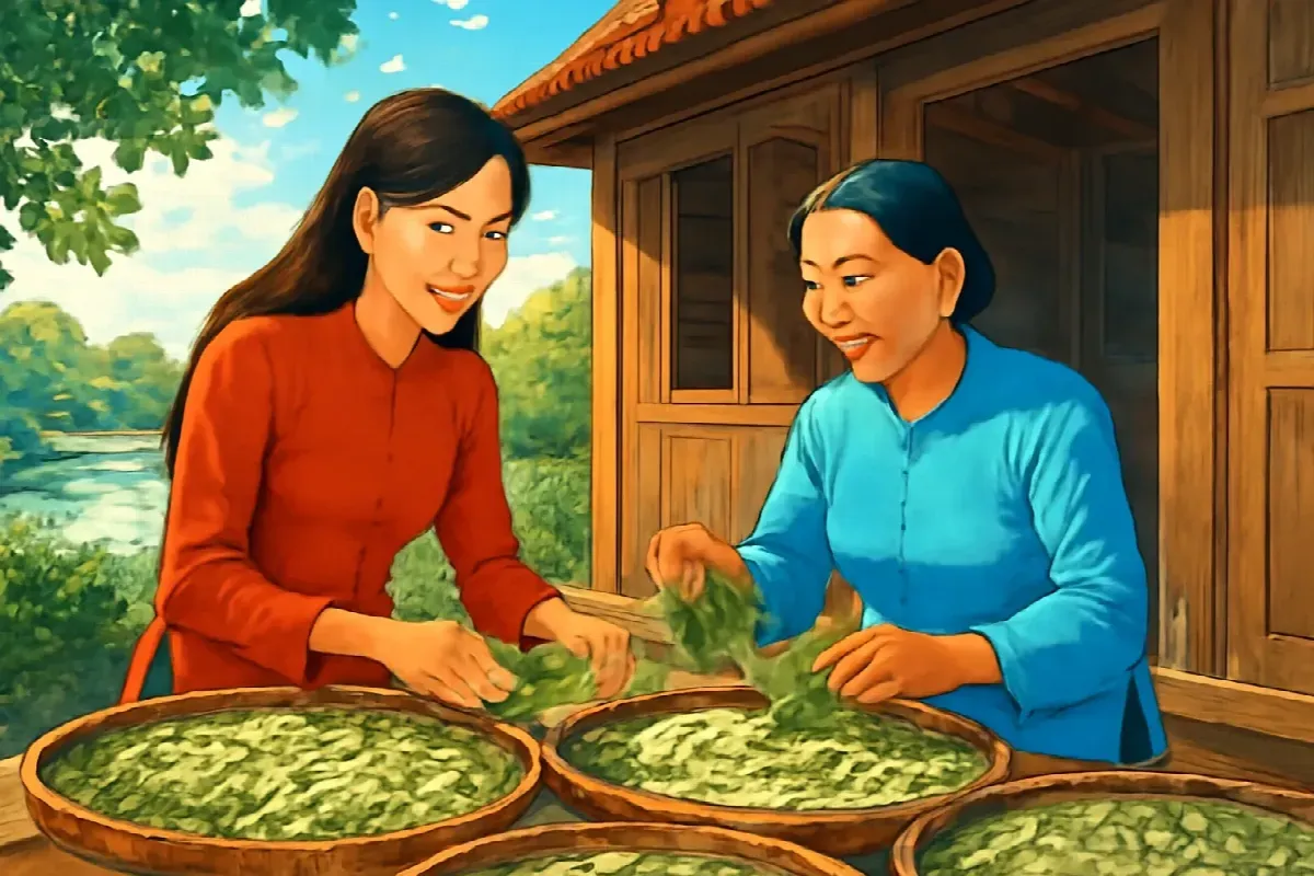 Câu hò cho tằm ăn ở làng Bến Kén