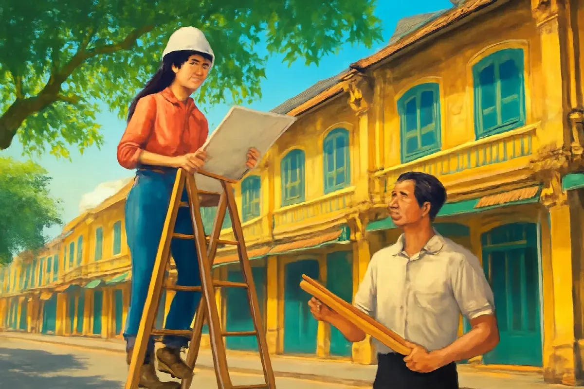 Hai nửa cây thước gấp ở dãy Mười Bốn Căn