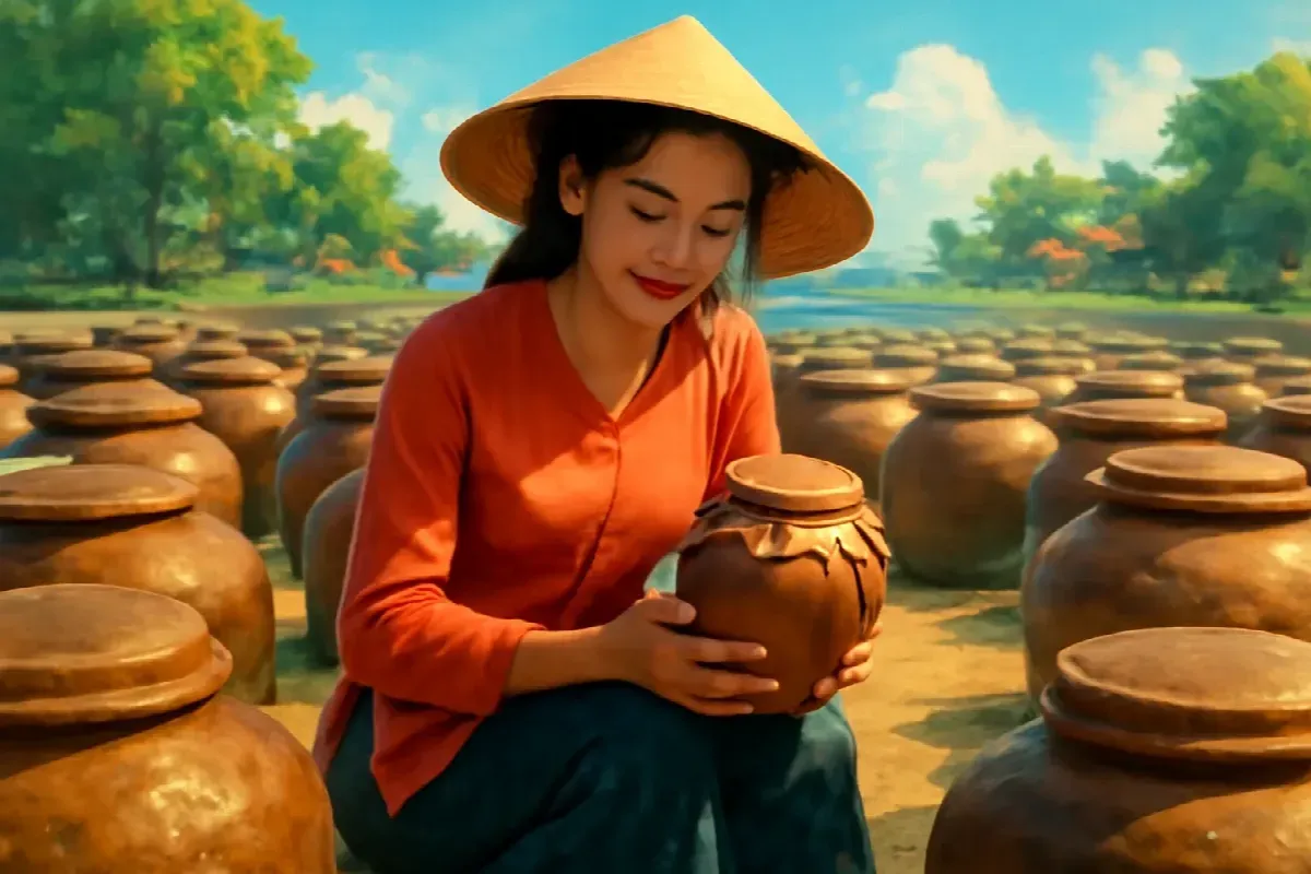 Hũ tương nút lá chuối của bọ