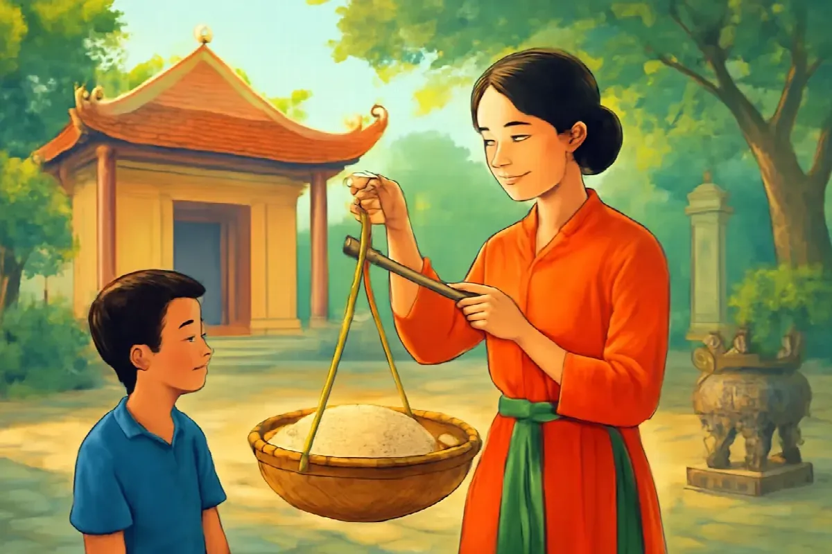 Thúng thóc niêm son ở kho nghĩa thương